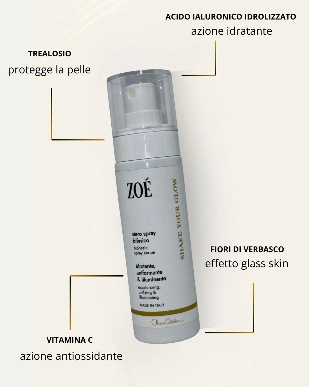 SHAKE YOUR GLOW - siero bifasico illuminante viso spray - 50 ml