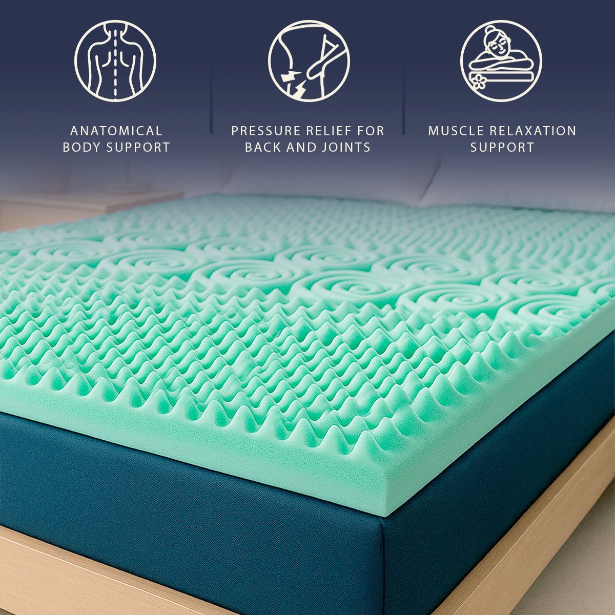 The White Stone Topper 120x190 in Memory Foam Breeze a 9 Zone | Altezza 5 cm
