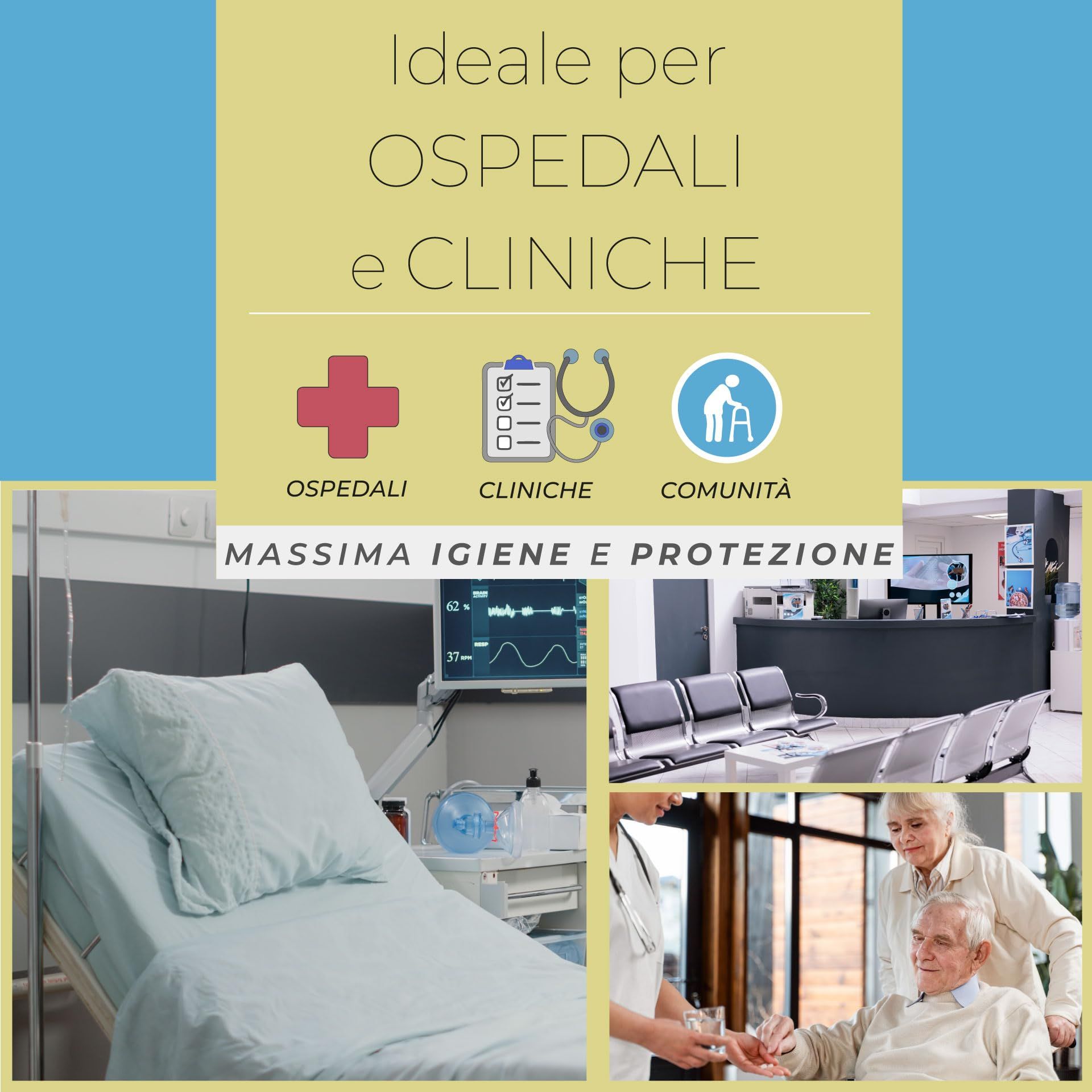 Medical Sud Manopole monouso Impermeabile per Detersione di Pazienti