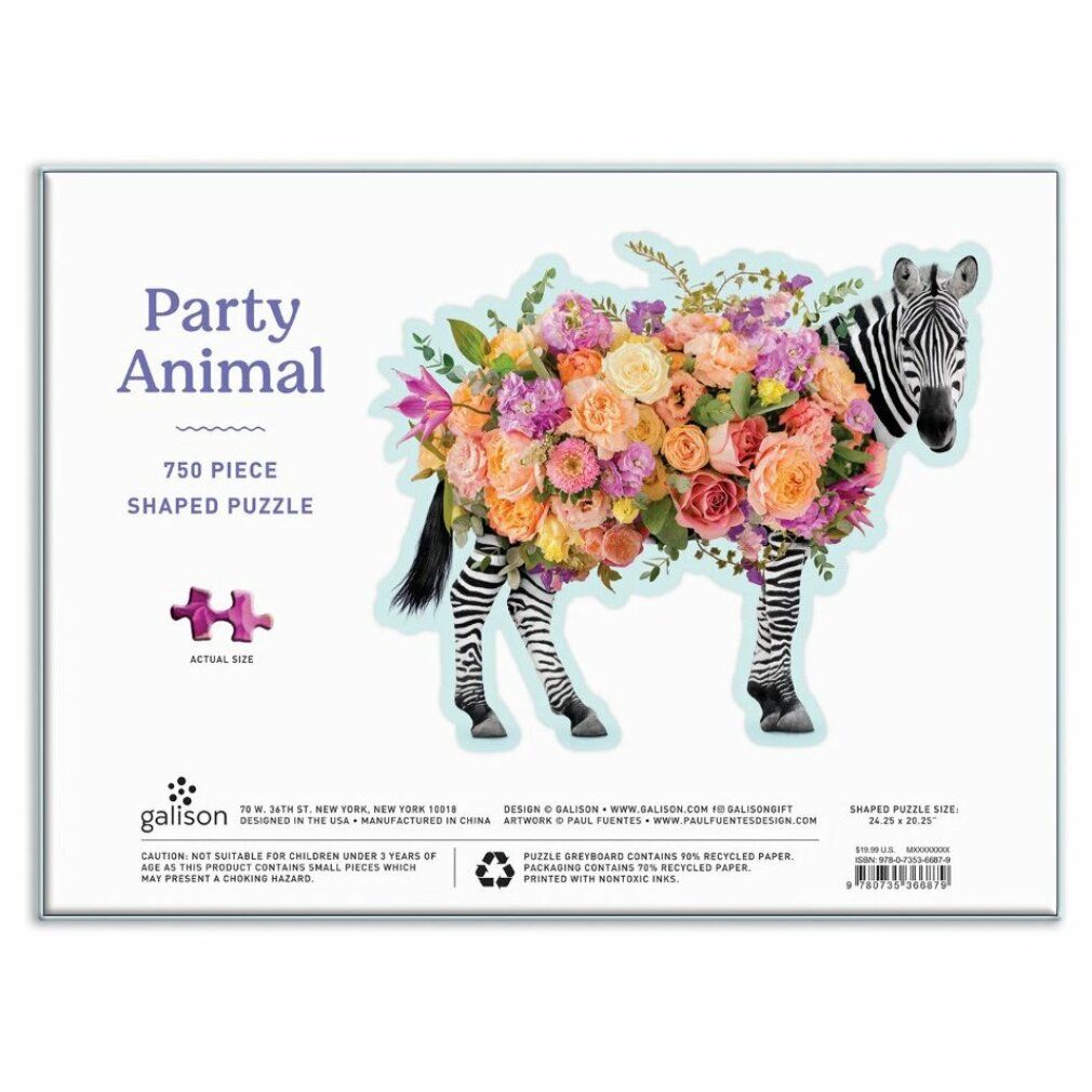 galison Puzzle a forma di animali da festa 750 pezzi