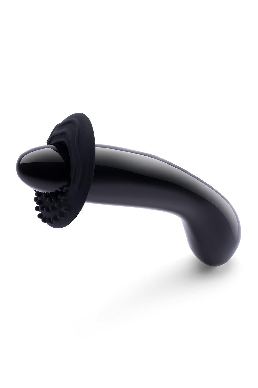 G-Wand nero con accessorio. Accessorio con borchie e anello. Forma ergonomica.