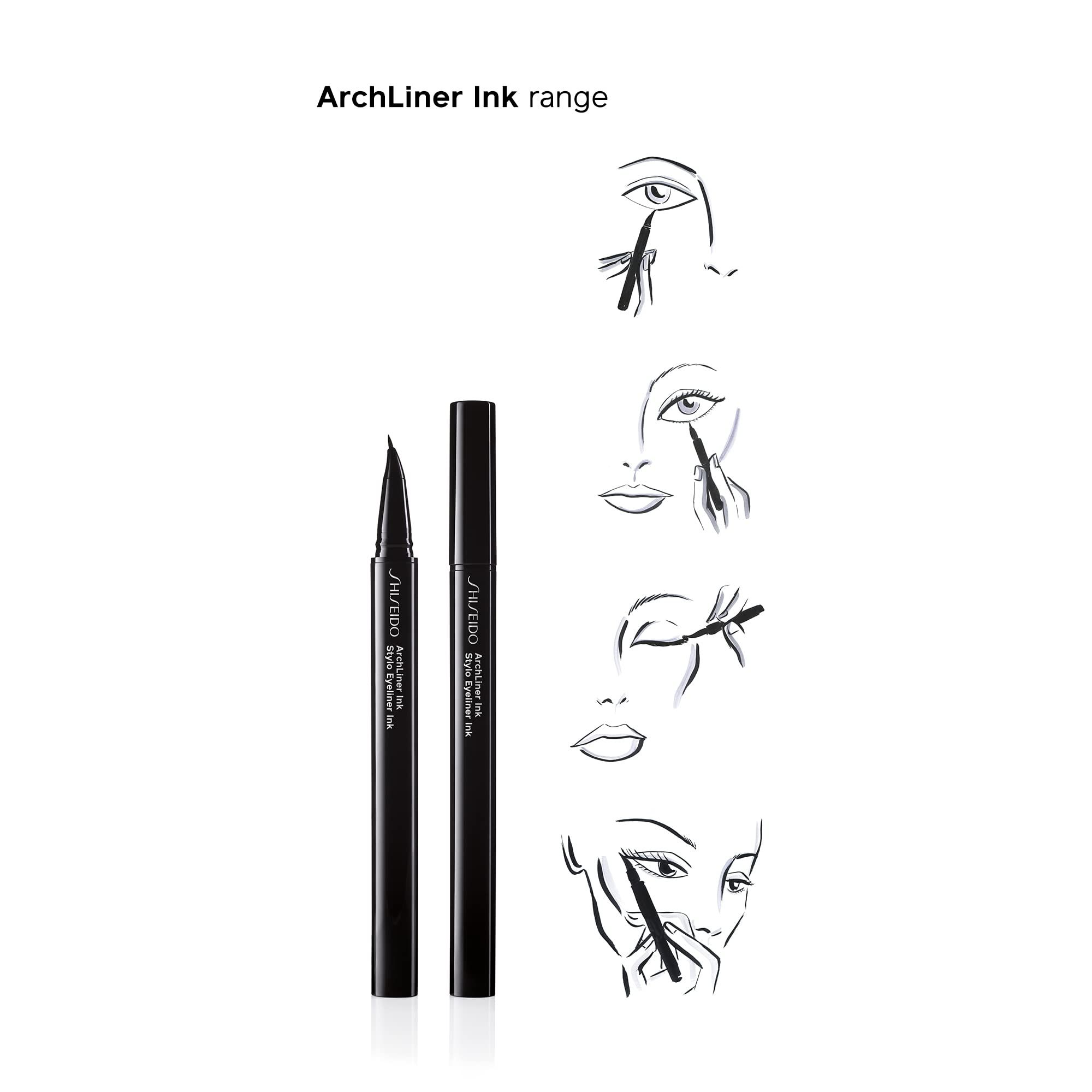 Penna eyeliner accanto a disegni di occhi. Scritta: ArchLiner Ink range. Confezione nera.