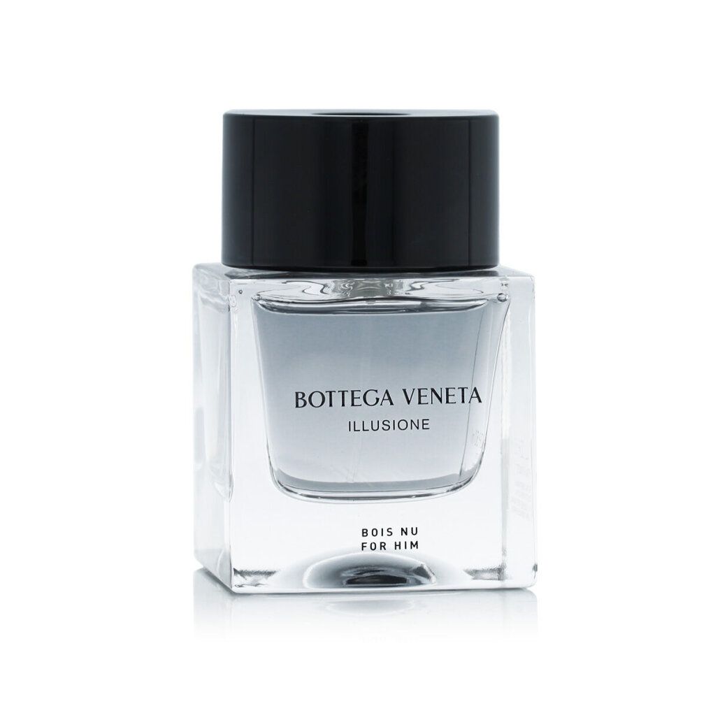 Flacone in vetro con tappo nero. "BOTTEGA VENETA ILLUSIONE BOIS NU FOR HIM Eau de Toilette".