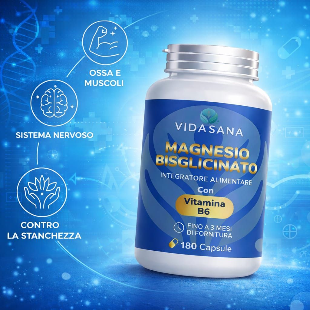 VIDASANA Magnesio Bisglicinato in Capsule con Vitamina B6