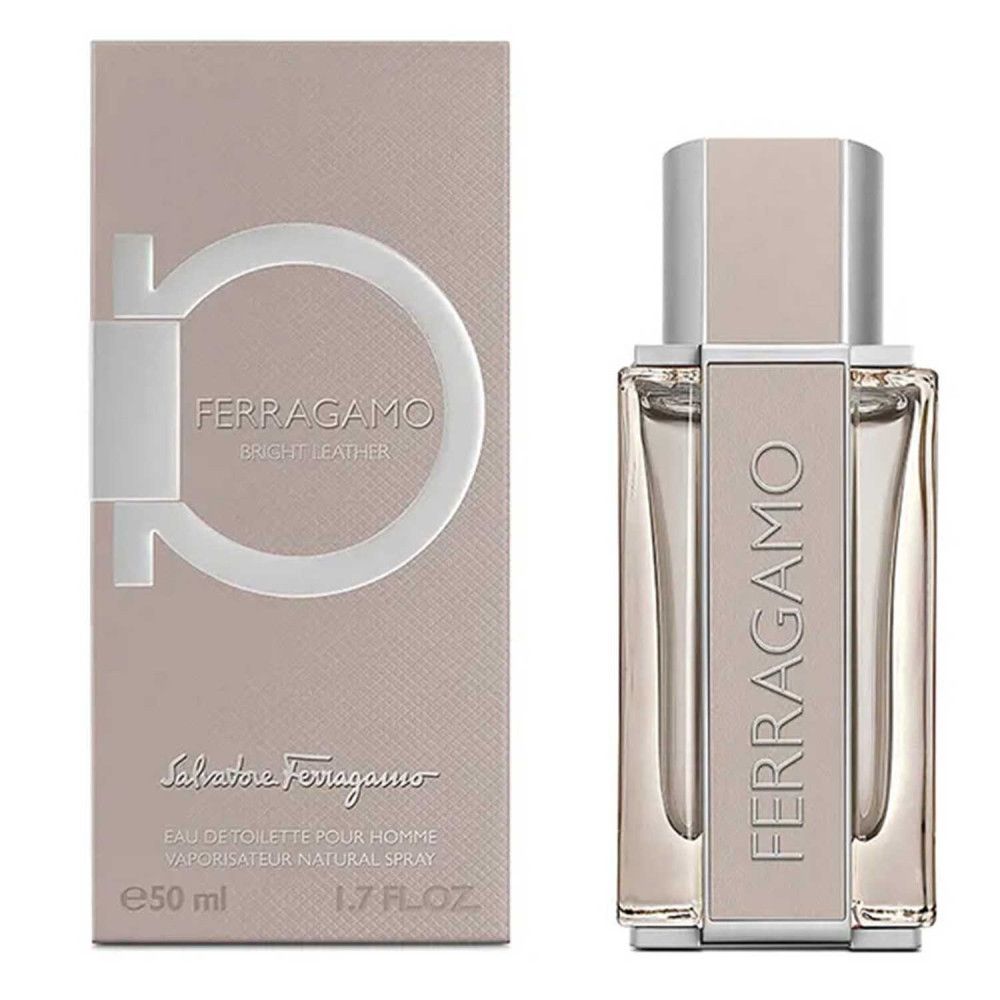 Eau de Toilette da uomo. Flacone e confezione beige. Logo e scritta. 50 ml.