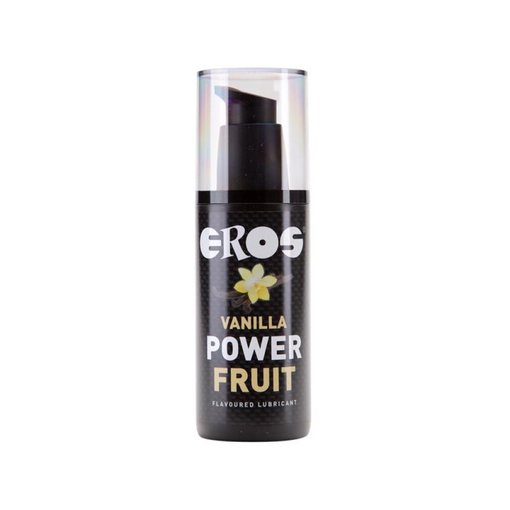 Gel da massaggio Eros Power Fruit Vaniglia, flacone da 100ml con erogatore.