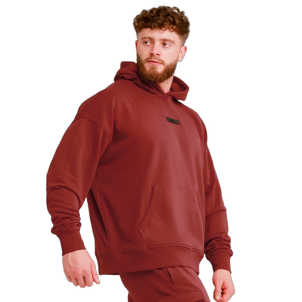 GymBeam Felpa uomo con cappuccio oversize Unstoppable Red