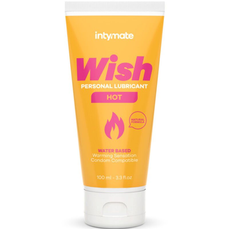 Lubrificante personale Intymate Wish Hot, a base d'acqua, sensazione riscaldante, compatibile con preservativi, 100 ml.