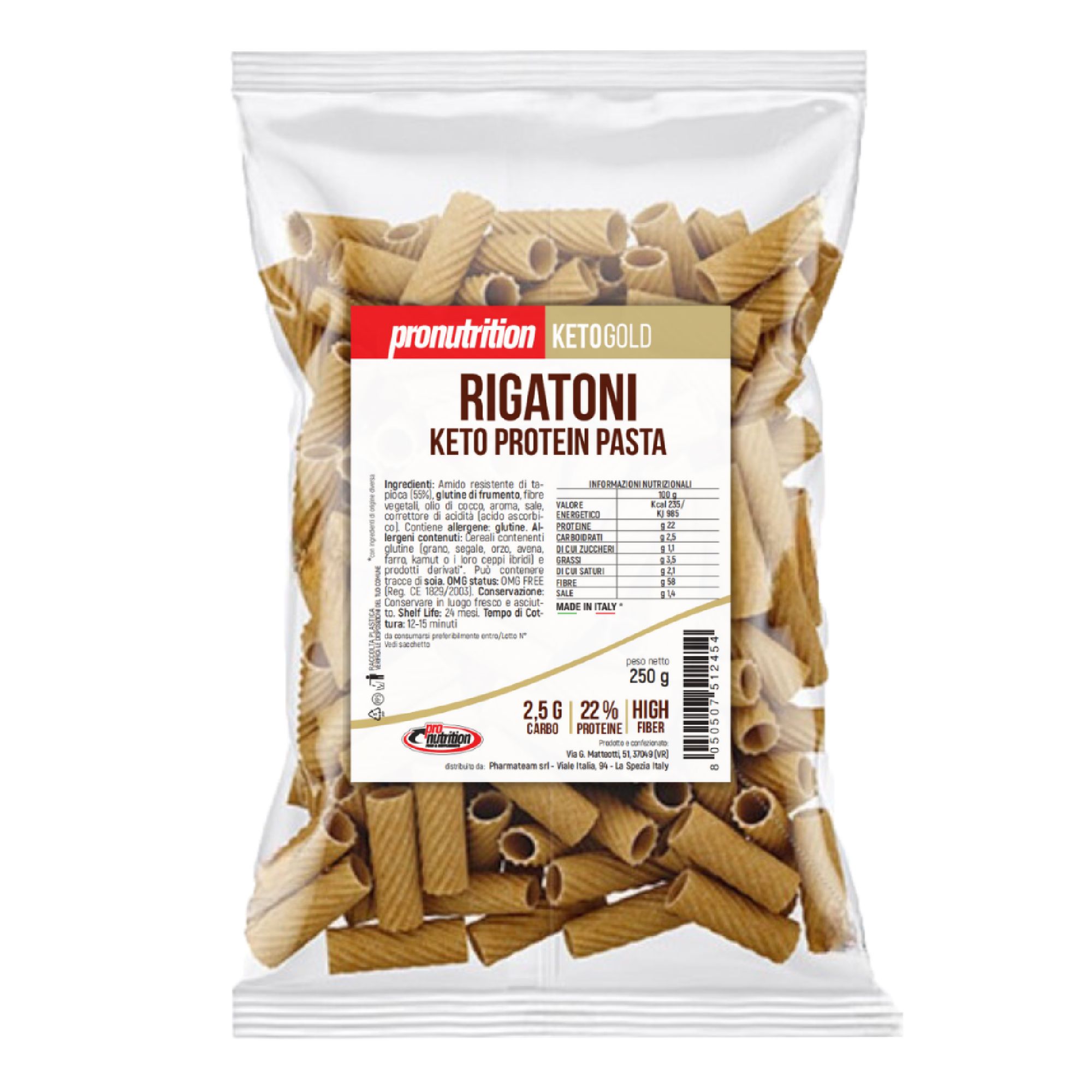 ProNutrition Pasta Keto (250 g, Rigatoni) – Pasta proteica low carb Made in Italy