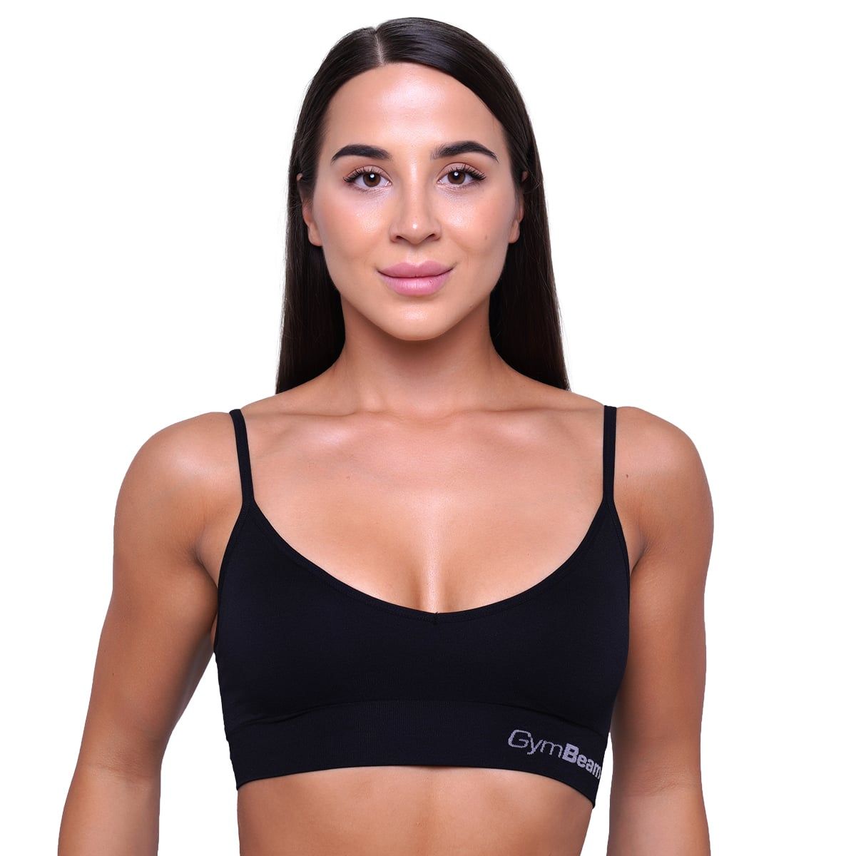 GymBeam Reggiseno sportivo donna Triangle nero con spalline regolabili