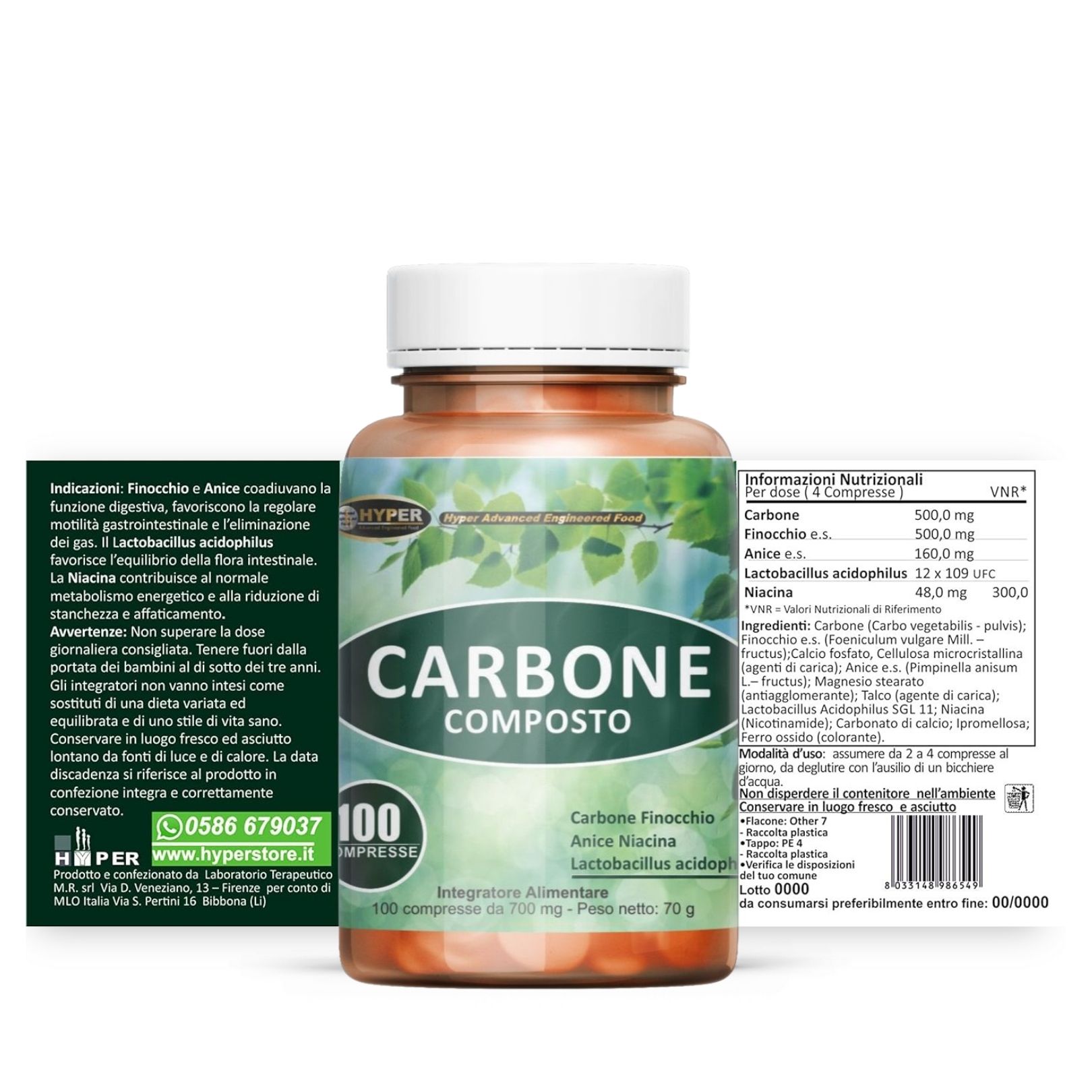 HYPER Carbone Composto - Sollievo Gonfiore e Benessere Digestivo