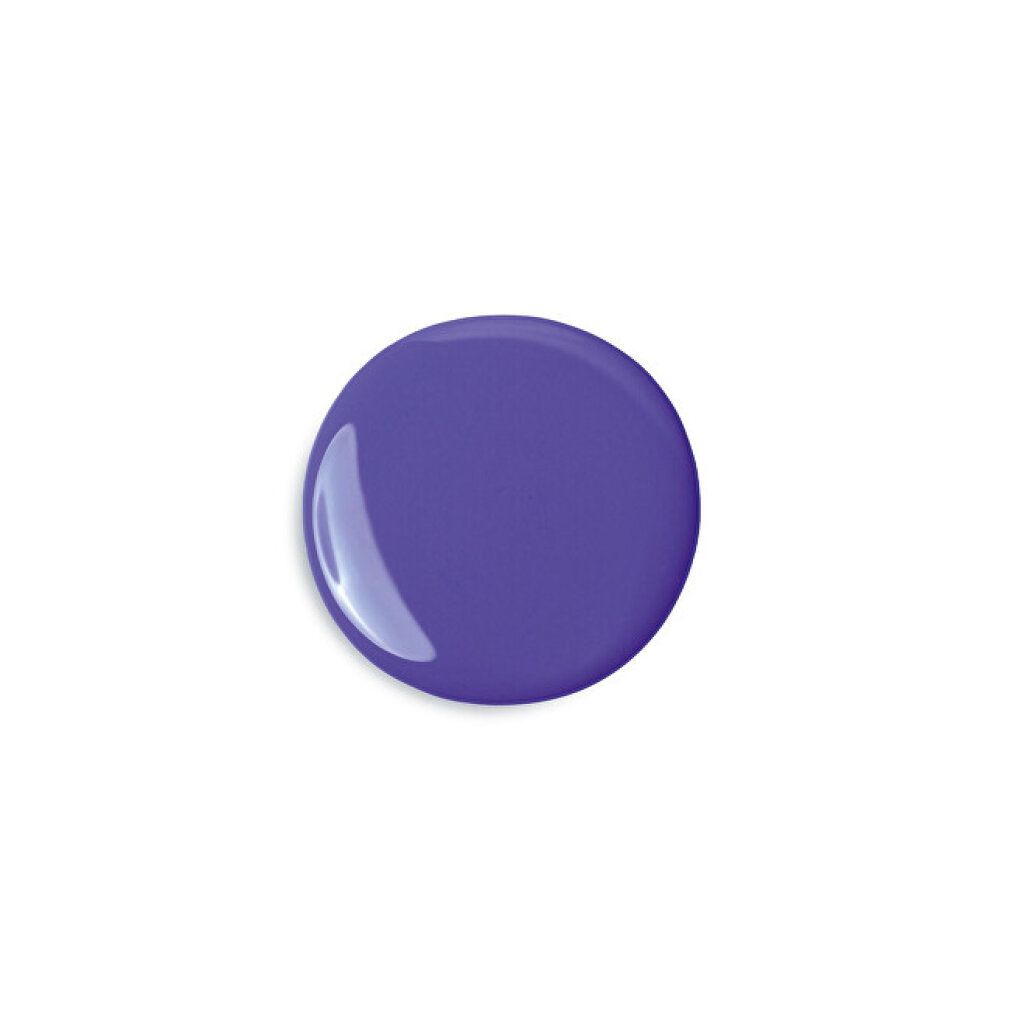 Macchia di colore viola rotonda. Su sfondo bianco. Nessuna informazione sul prodotto visibile.