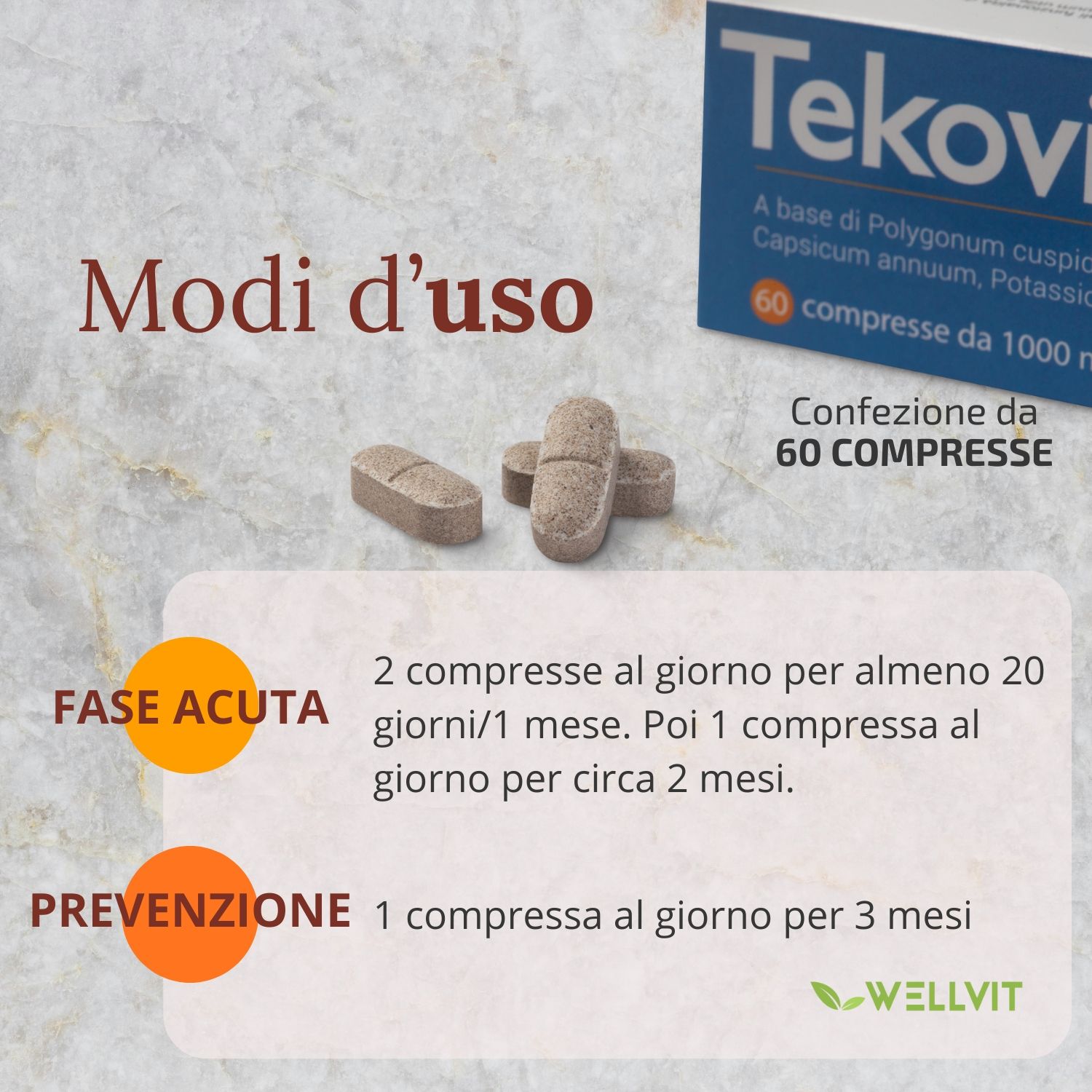 Wellvit | Tekovit, Spaccapietre, Integratore per Calcoli Renali, Drenaggio Liquidi