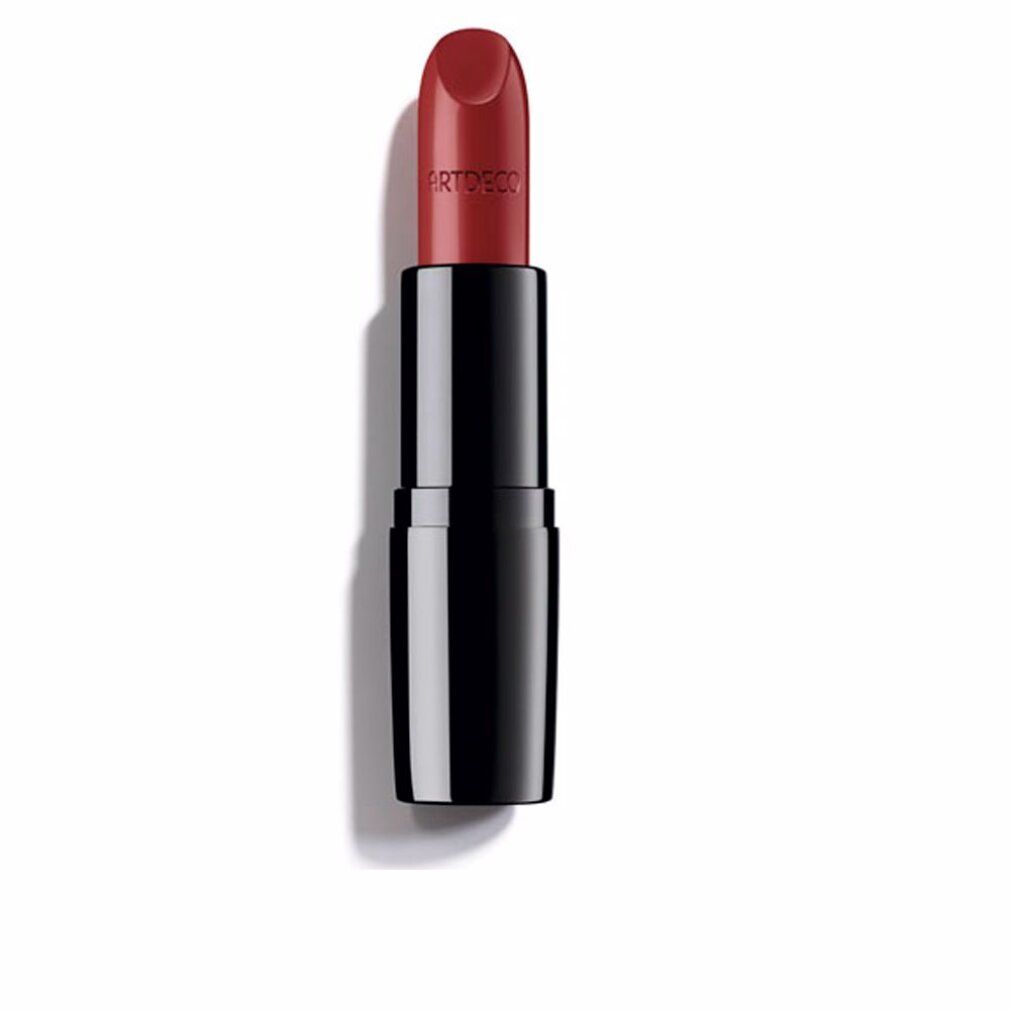 Rossetto rosso in astuccio nero. Sul rossetto c'è scritto "ARTDECO".