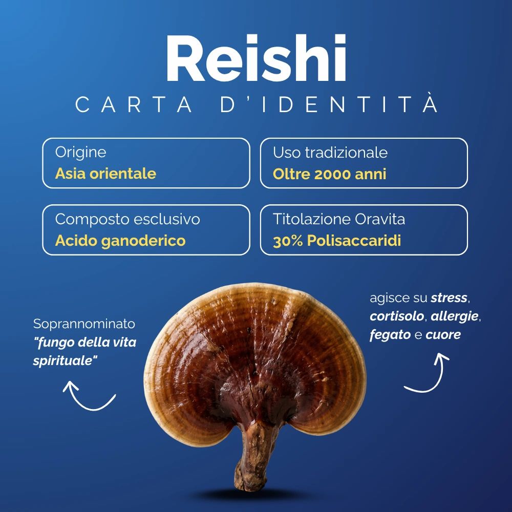 Oravita REISHI Estratto Titolato 30% Cortisolo, Immunità e Sonno