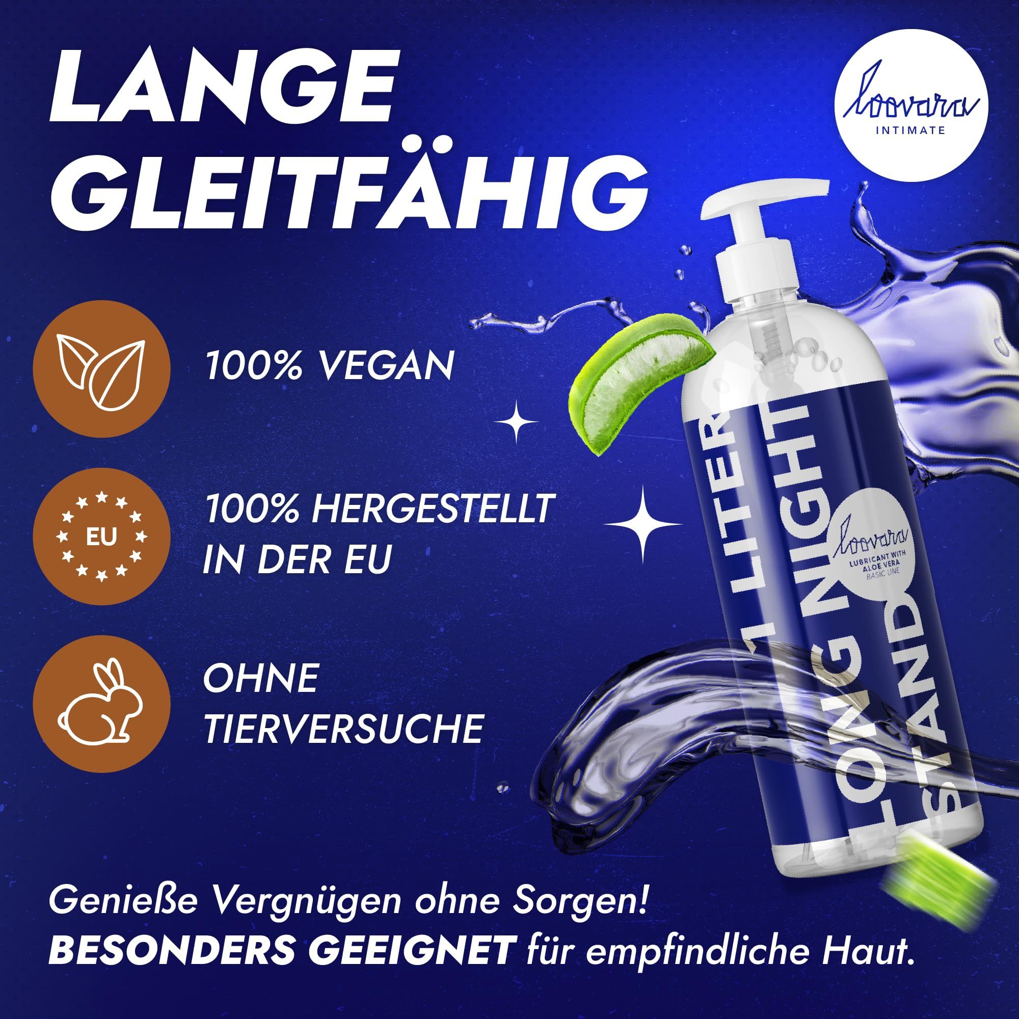 Loovara Long Night Stand: 1L, vegan, prodotto UE, cruelty-free, per pelli sensibili.