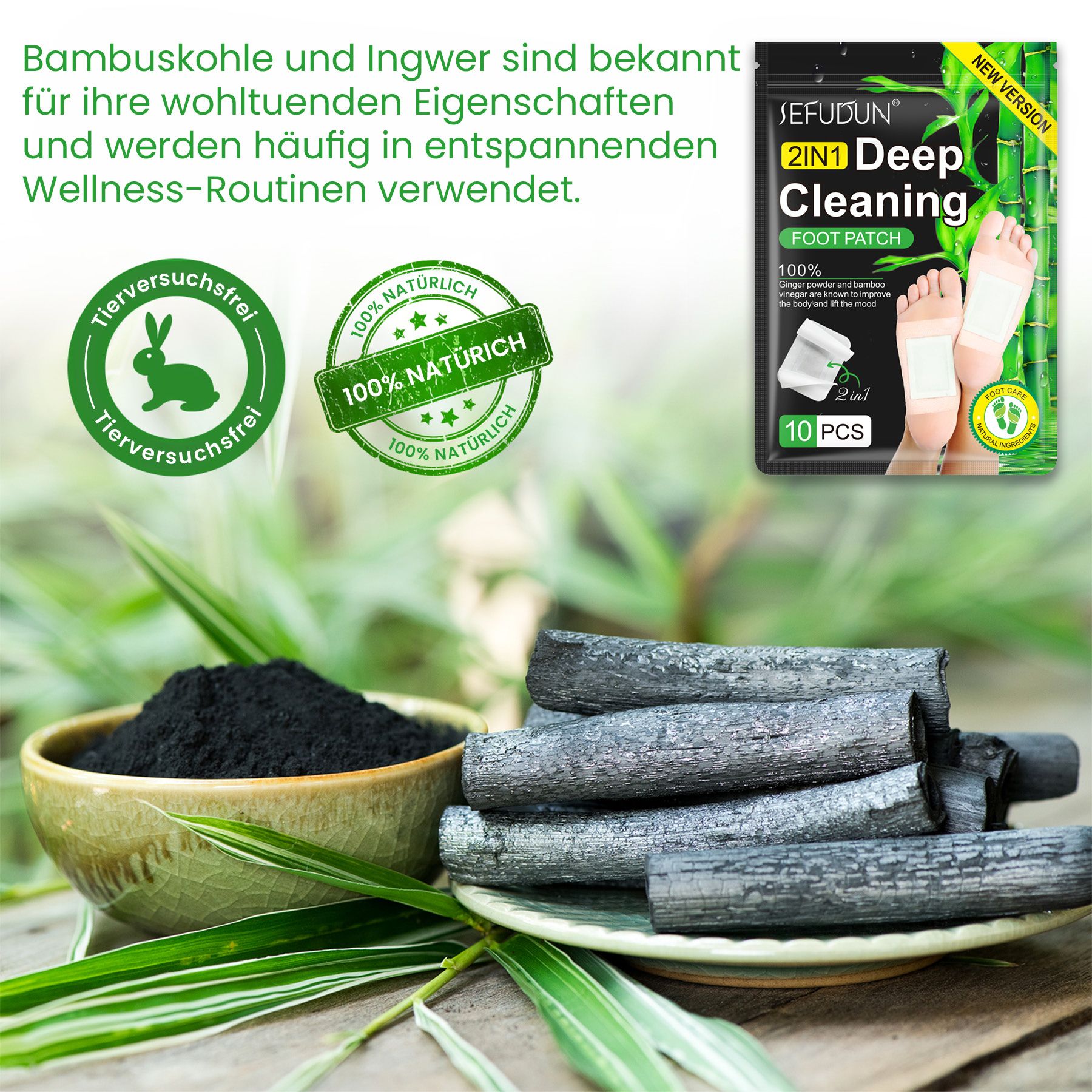 Aliver Cerotti detox con aceto di bambù, polvere di zenzero e aceto di legno.