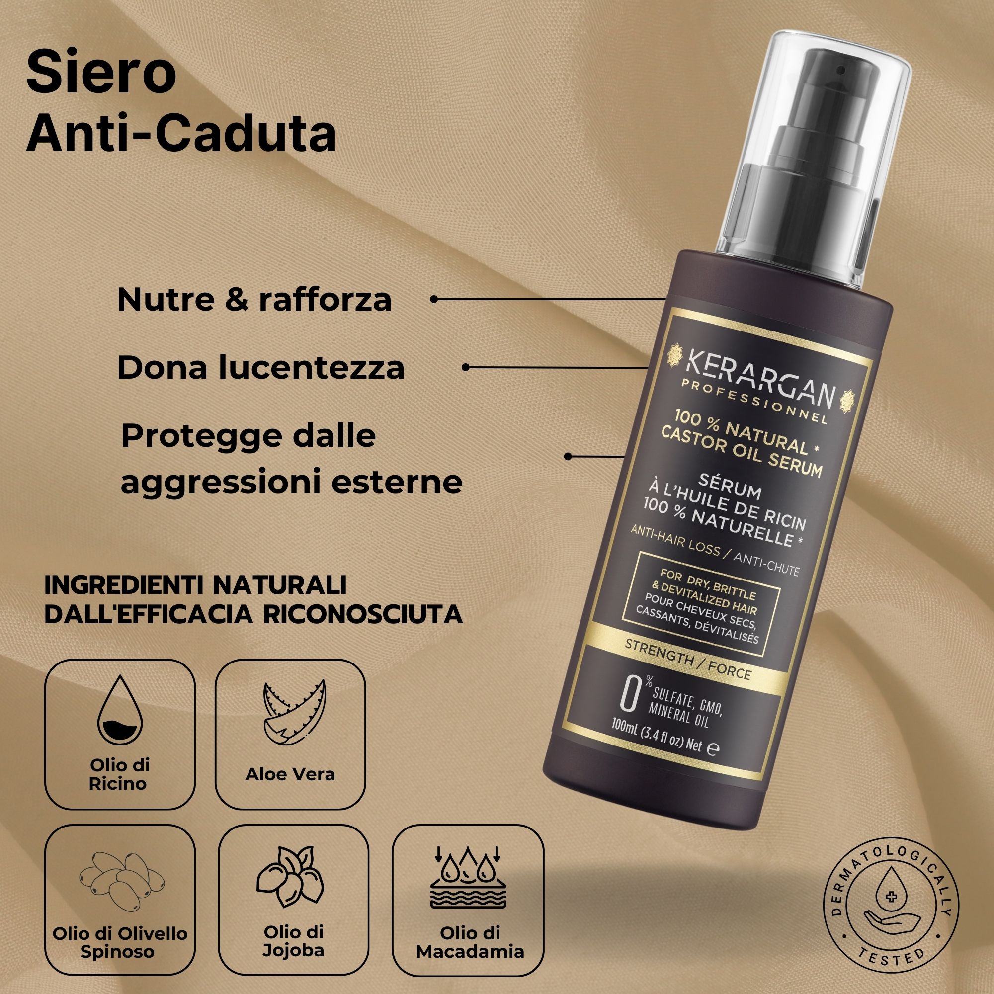 Kerargan - Kit Completo Anti-Caduta all’Olio di Ricino