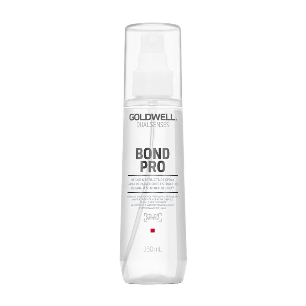 Flacone spray trasparente con tappo bianco. Scritta: GOLDWELL DUALSENSES BOND PRO. 150ml.