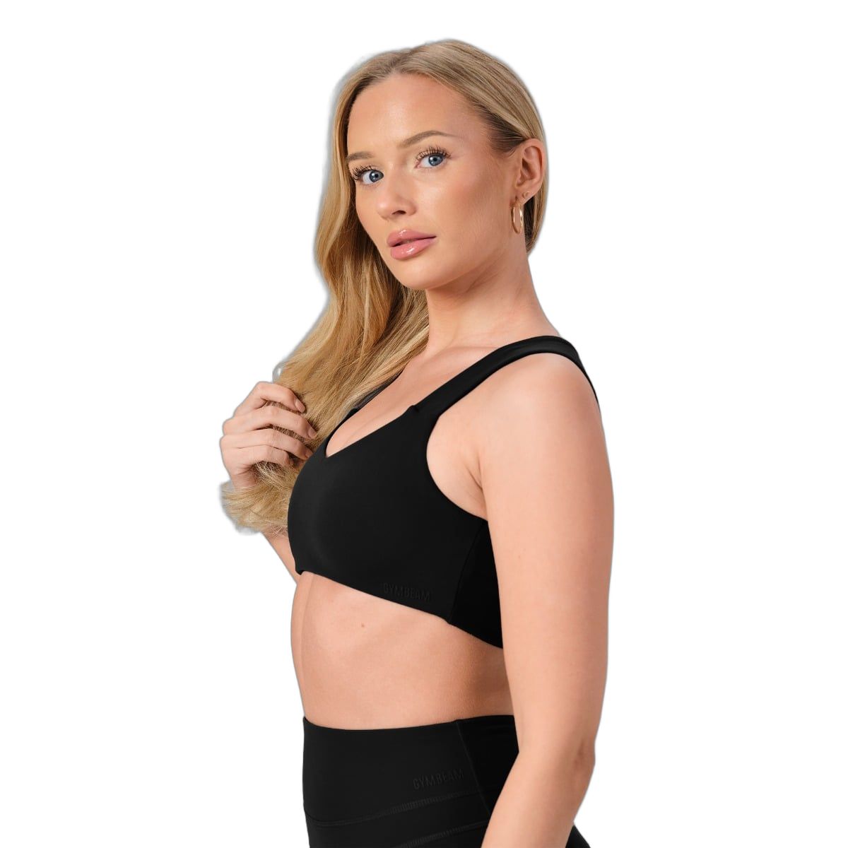 GymBeam Reggiseno sportivo donna NEO Black con spalline larghe