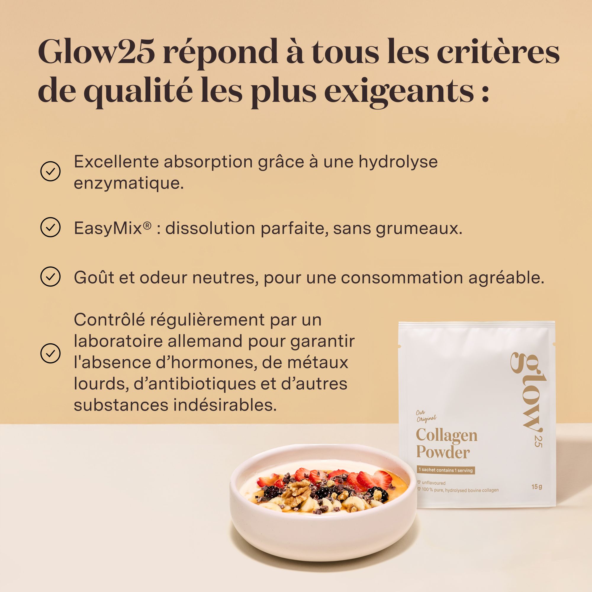 Glow25® Bustine di collagene - Idrolizzato di collagene premium