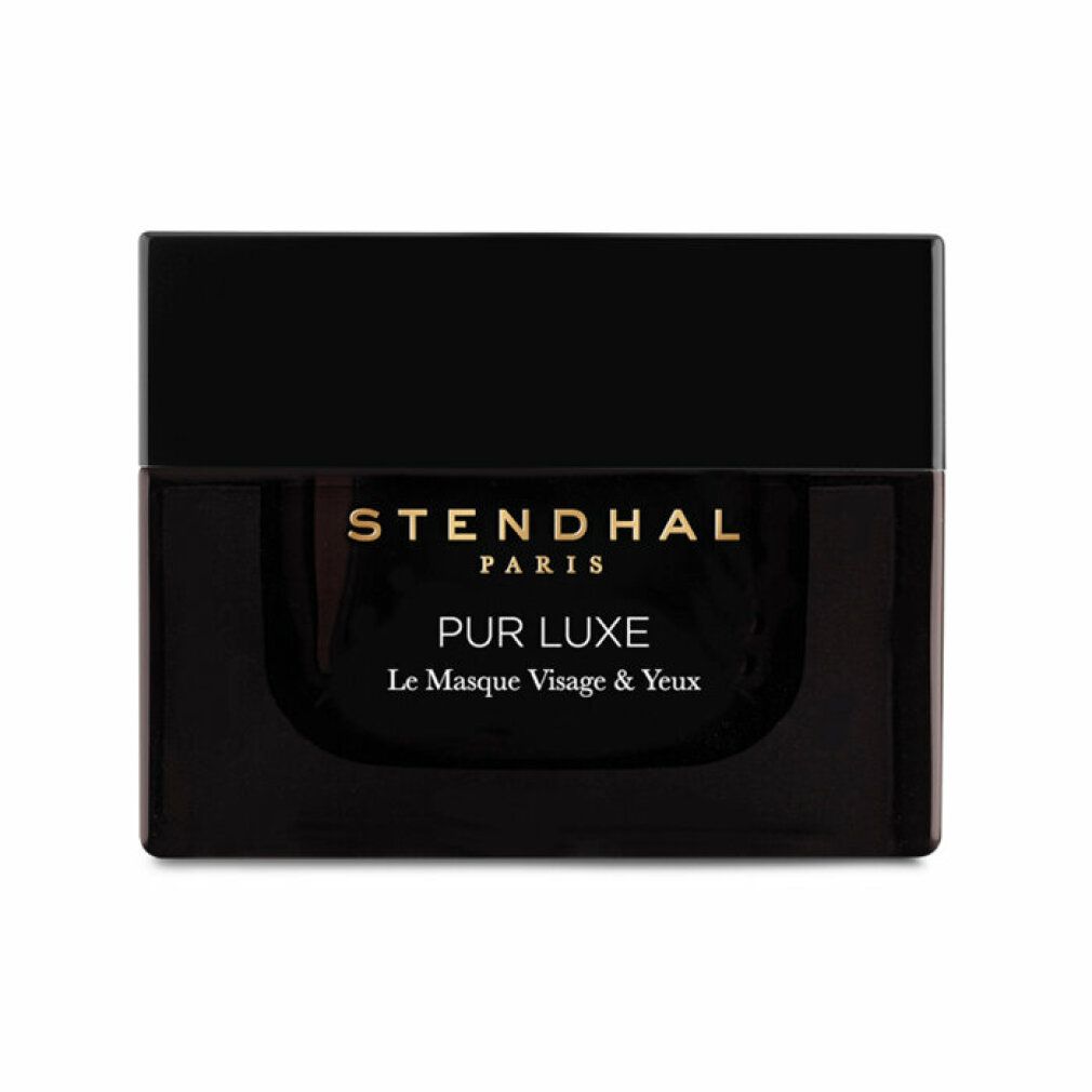 Vaso nero con scritta dorata STENDHAL PARIS, PUR LUXE Le Masque Visage & Yeux.