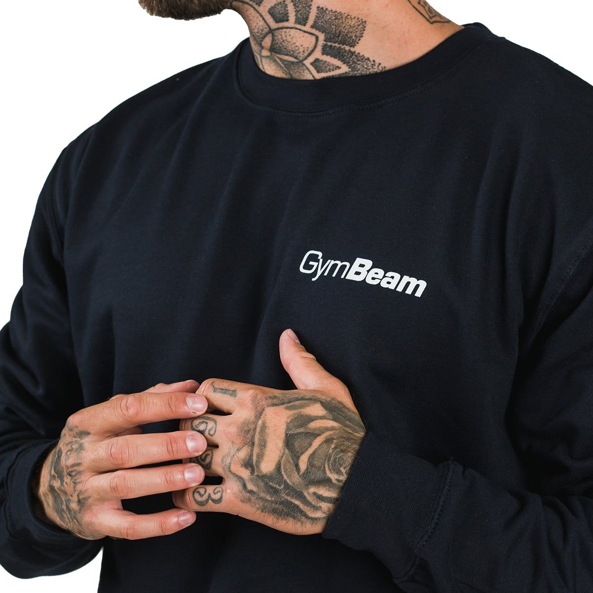 GymBeam Felpa uomo PRO senza cappuccio vestibilità morbida French Navy