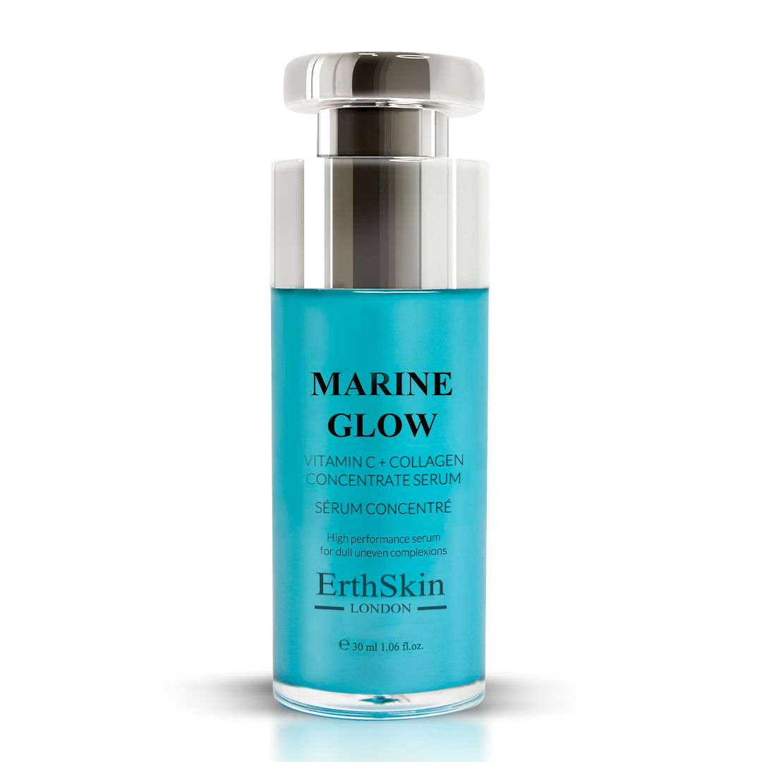 Flacone di siero ErthSkin London Marine Glow Vitamina C + Collagene.