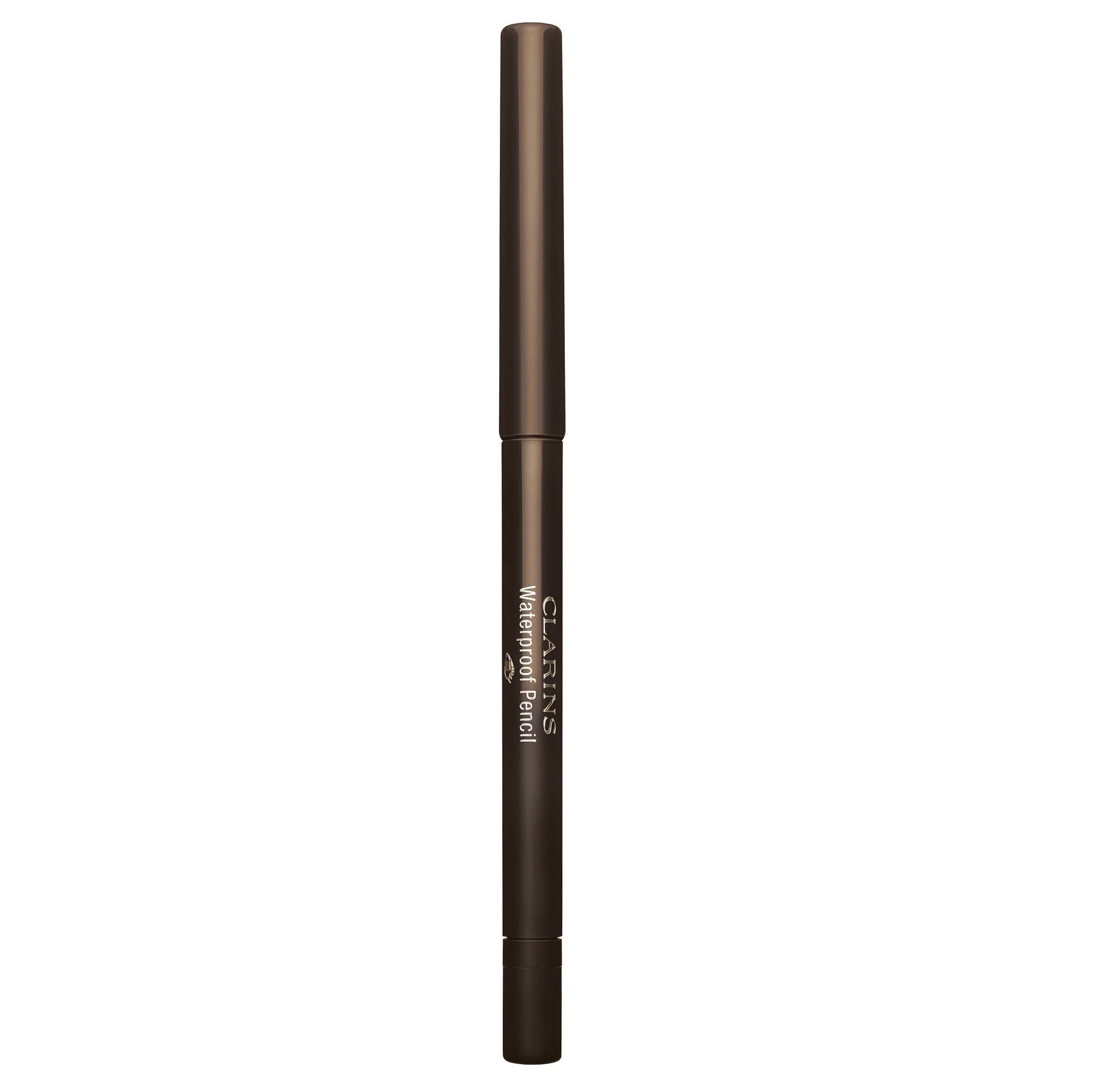 Matita occhi marrone scuro. Scritta: Clarins Waterproof Pencil.