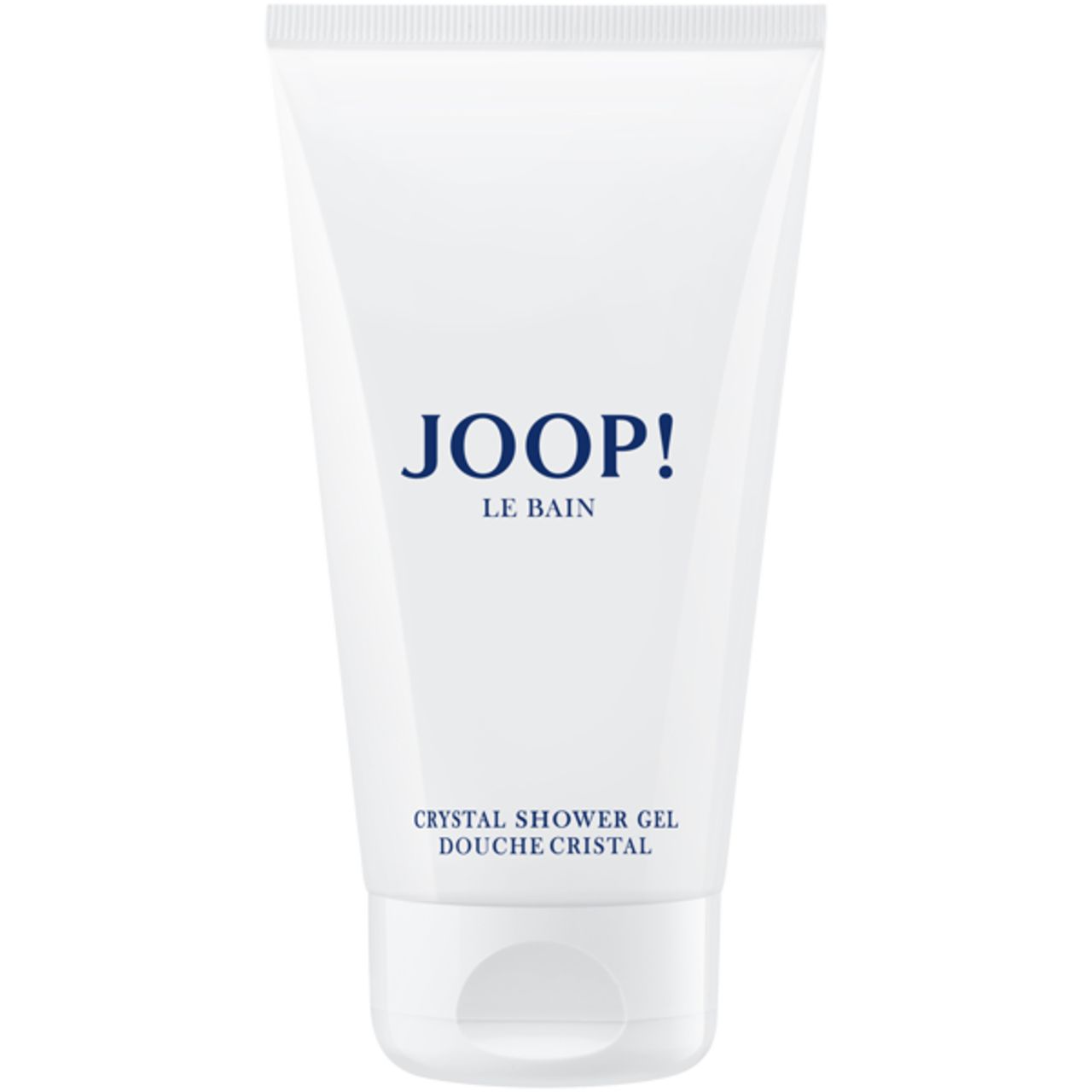 Tubo bianco con logo blu JOOP! Le Bain. Sotto, la scritta "Crystal Shower Gel Douche Cristal".