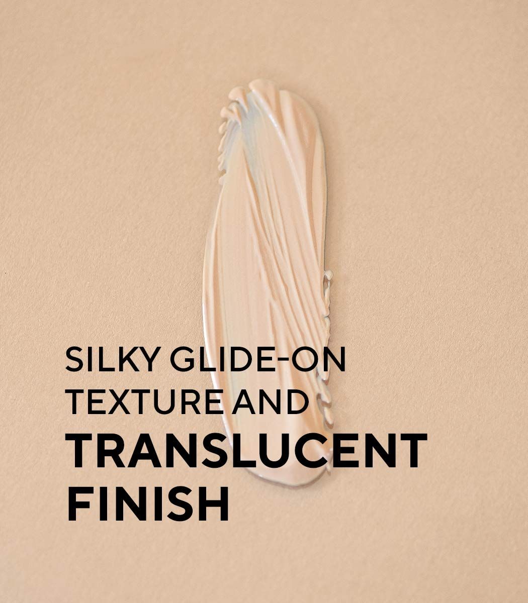 Stesura di crema. Testo: Silky Glide-on Texture and Translucent Finish.