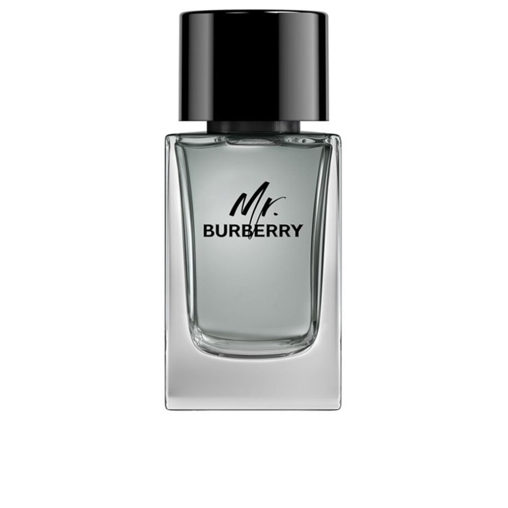 Flacone Mr. Burberry con tappo nero. Scritta Mr. Burberry.