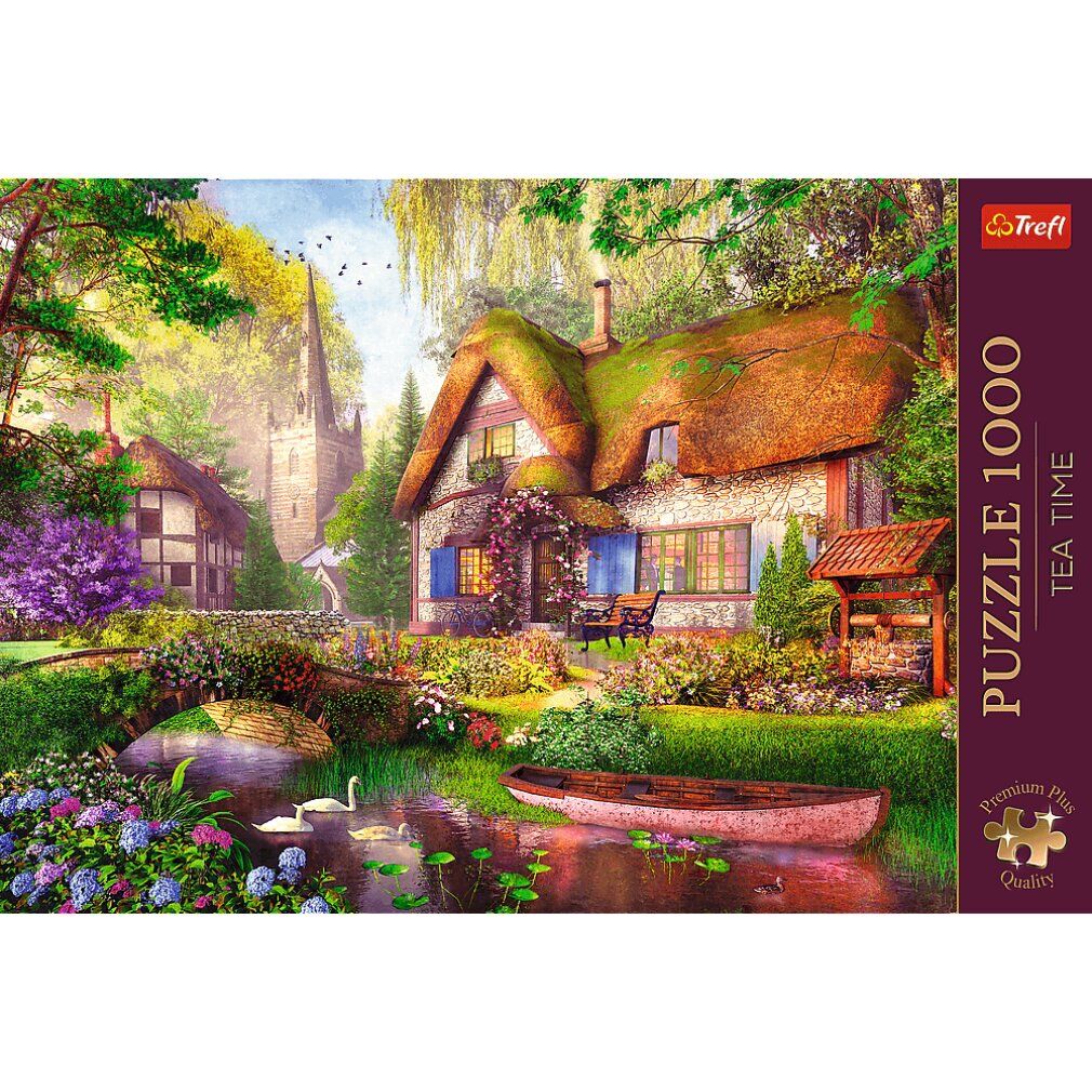 trefl Puzzle Premium Plus Tea Time: hölzernes häuschen 1000 pezzi