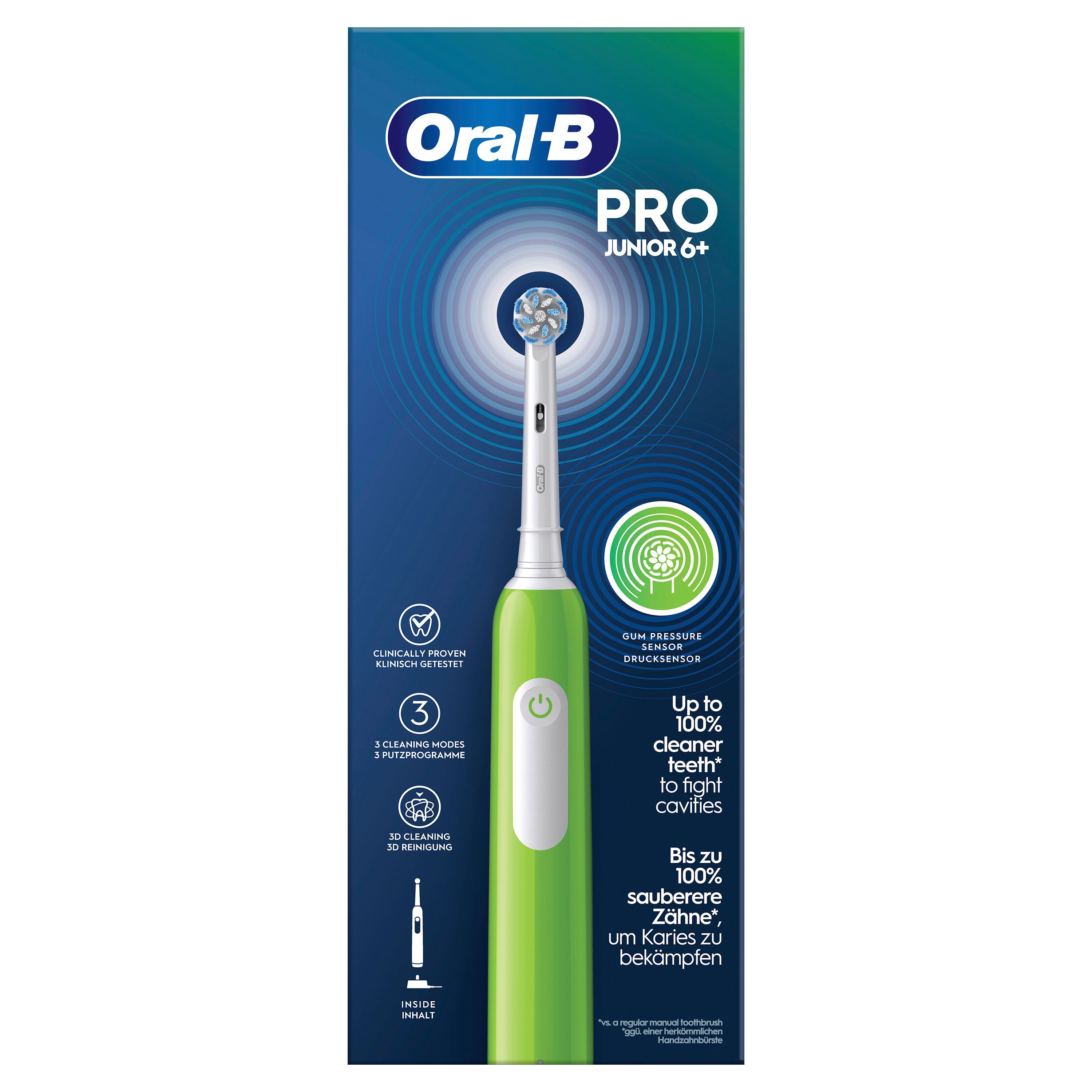 Oral-B Junior 8006540743027 spazzolino elettrico Bambino Spazzolino rotante Verde
