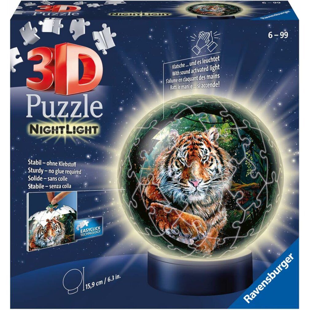 ravensburger Palla Puzzle Tigre Illuminata 72 pezzi