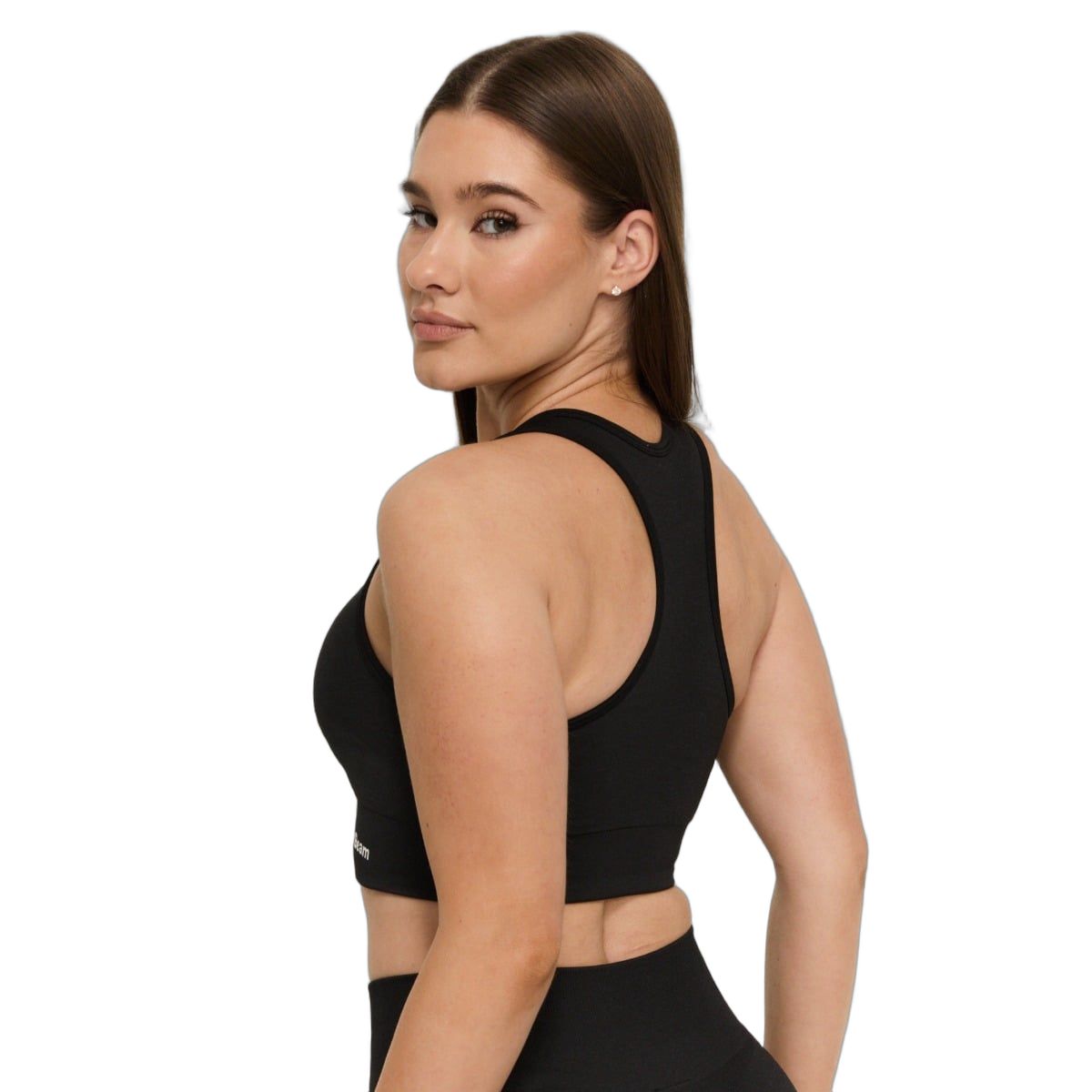 GymBeam Reggiseno sportivo donna FLO Graphite con spalline larghe senza chiusura