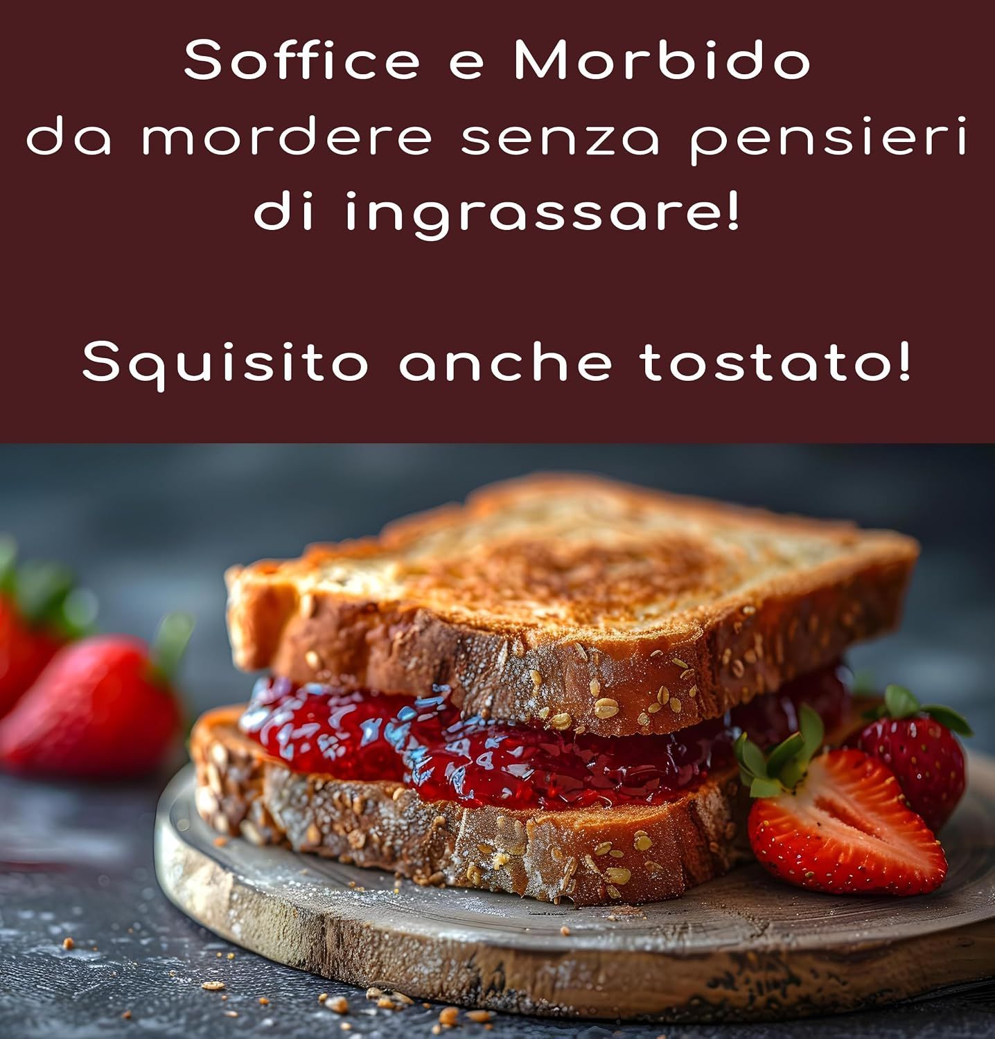 Pane proteico Keto, affettato, con informazioni nutrizionali.