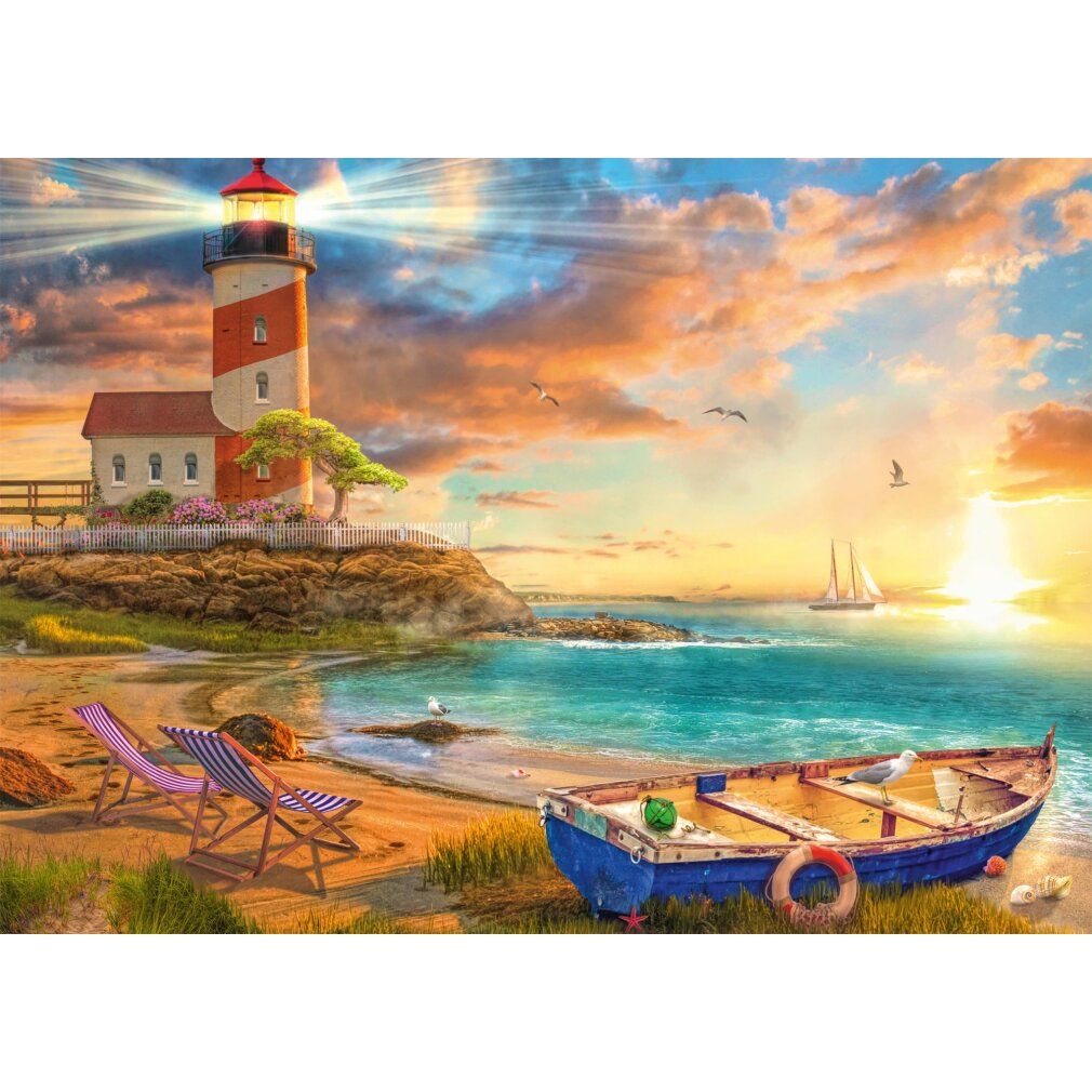 schmidt puzzle tramonto üsopra la baia con faro 1000 pezzi