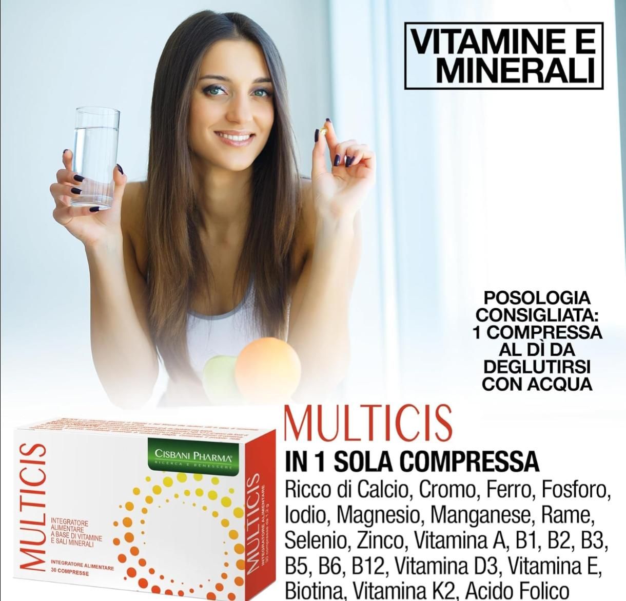 Cisbani Pharma Multicis - Integratore alimentare a base di vitamine e sali minerali