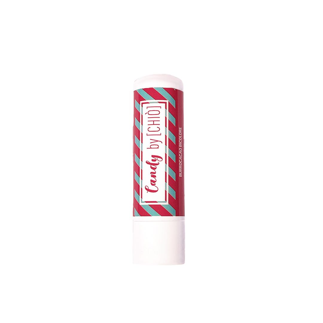 Chiò Skincare, Candy By Chiò, Burrocacao Labbra Idratante Bicolore, Cuore di Rossetto Rosso Freddo