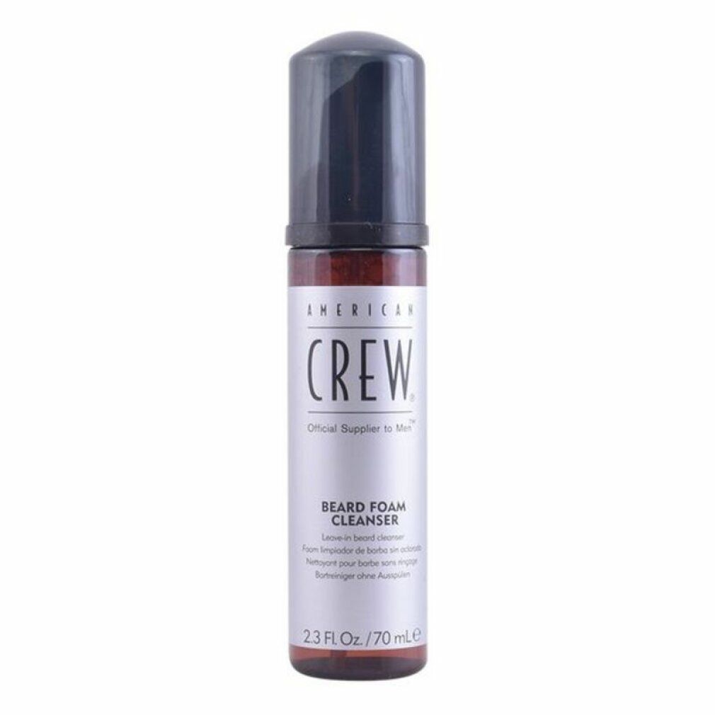 Detergente in schiuma per barba American Crew. Flacone con tappo nero ed etichetta argentata. 2.3 Fl. Oz./70 ml.