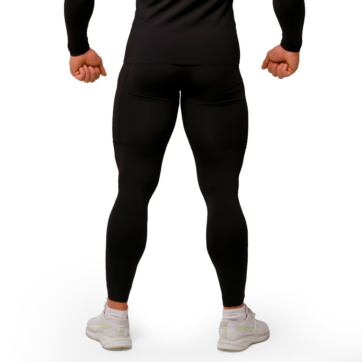 GymBeam Leggings uomo slim a compressione media con tasca Black