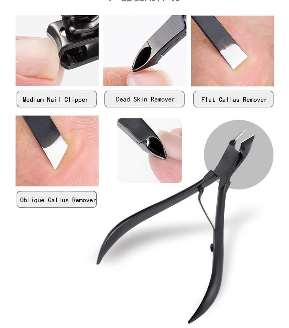 Strumenti per manicure: tagliaunghie, rimuovi cuticole, pinza per pelle.