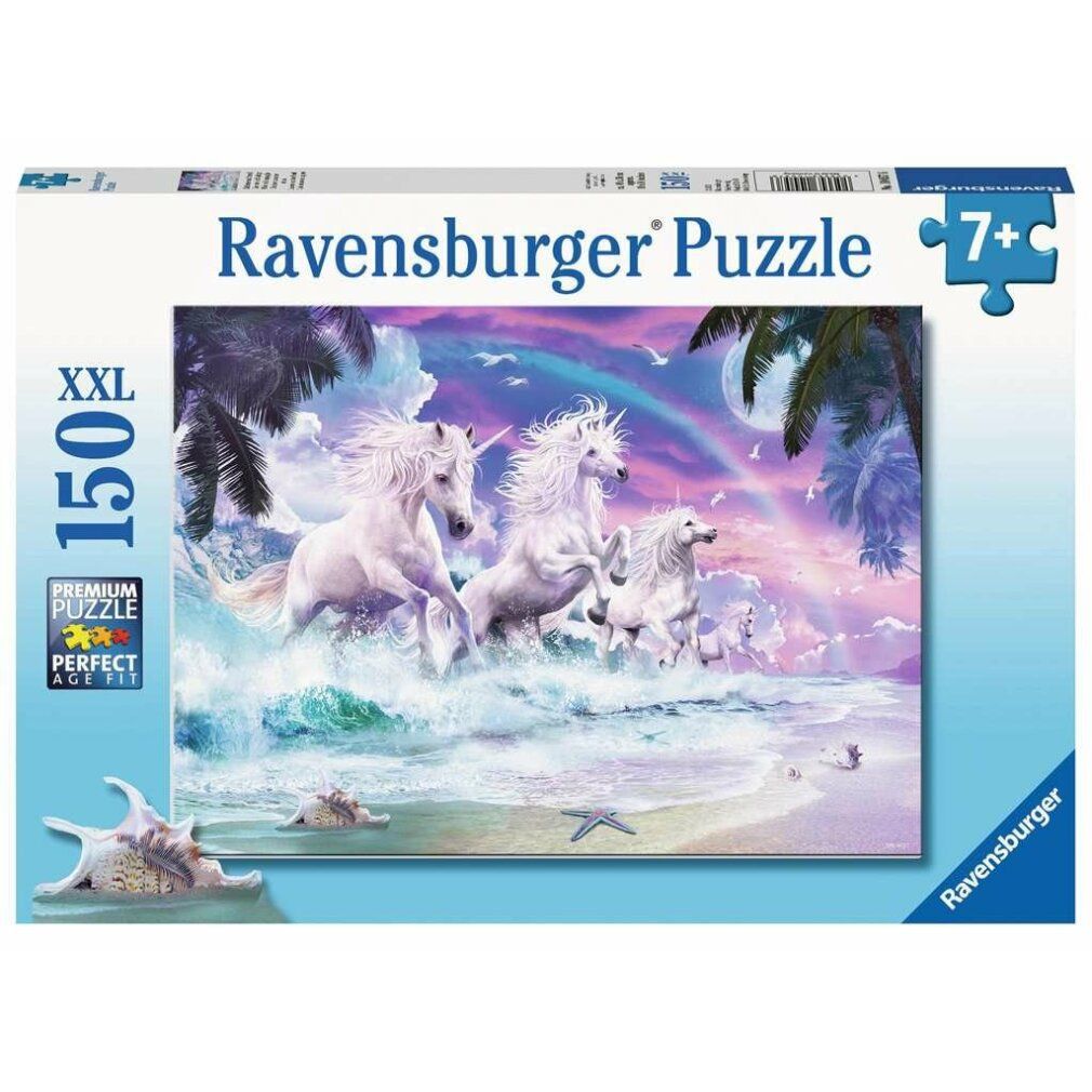 Scatola puzzle con unicorni. Marca: Ravensburger. 150 pezzi, dai 7 anni in su. Puzzle XXL.