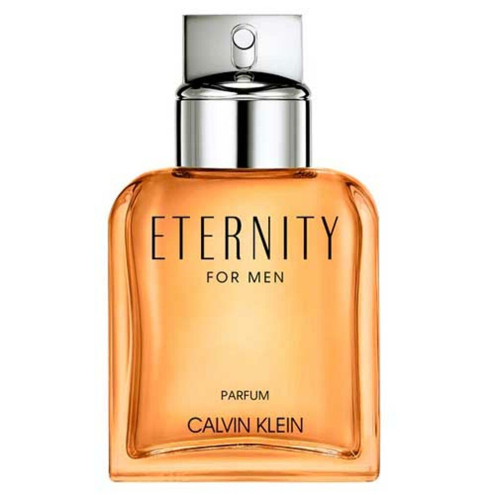 Flacone di profumo Calvin Klein Eternity for Men con vaporizzatore argentato.