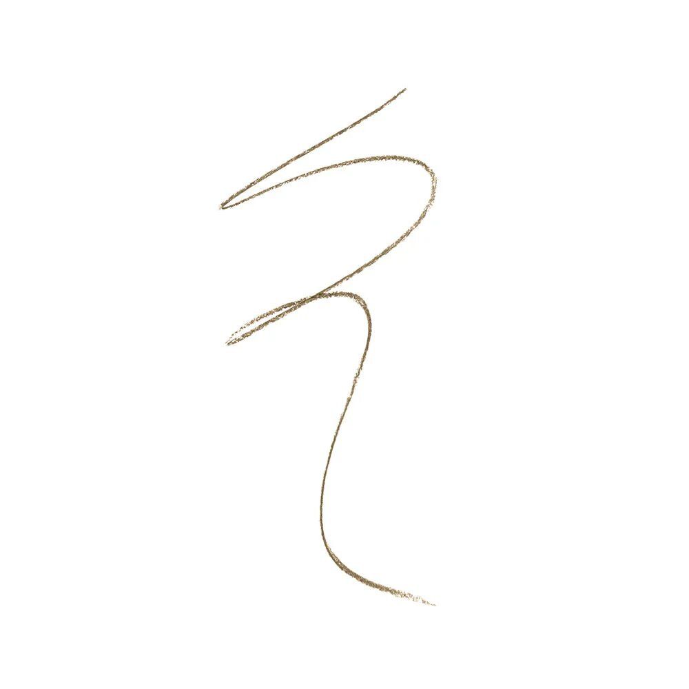 Tratto di matita per sopracciglia. Colore: Biondo. Il tratto è curvo.