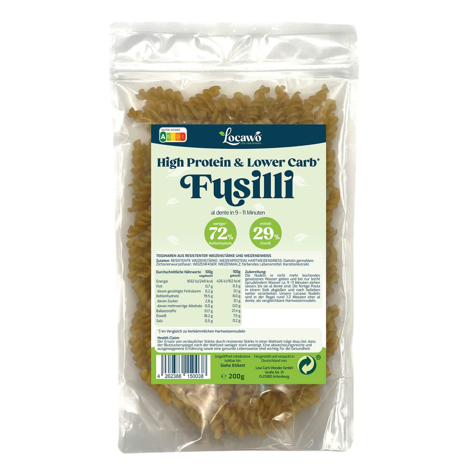 Locawo High Protein & Low Carb Fusilli
