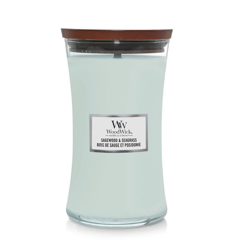 Woodwick Sagewood & Seagrass Candela Profumata Grande 609,5 G