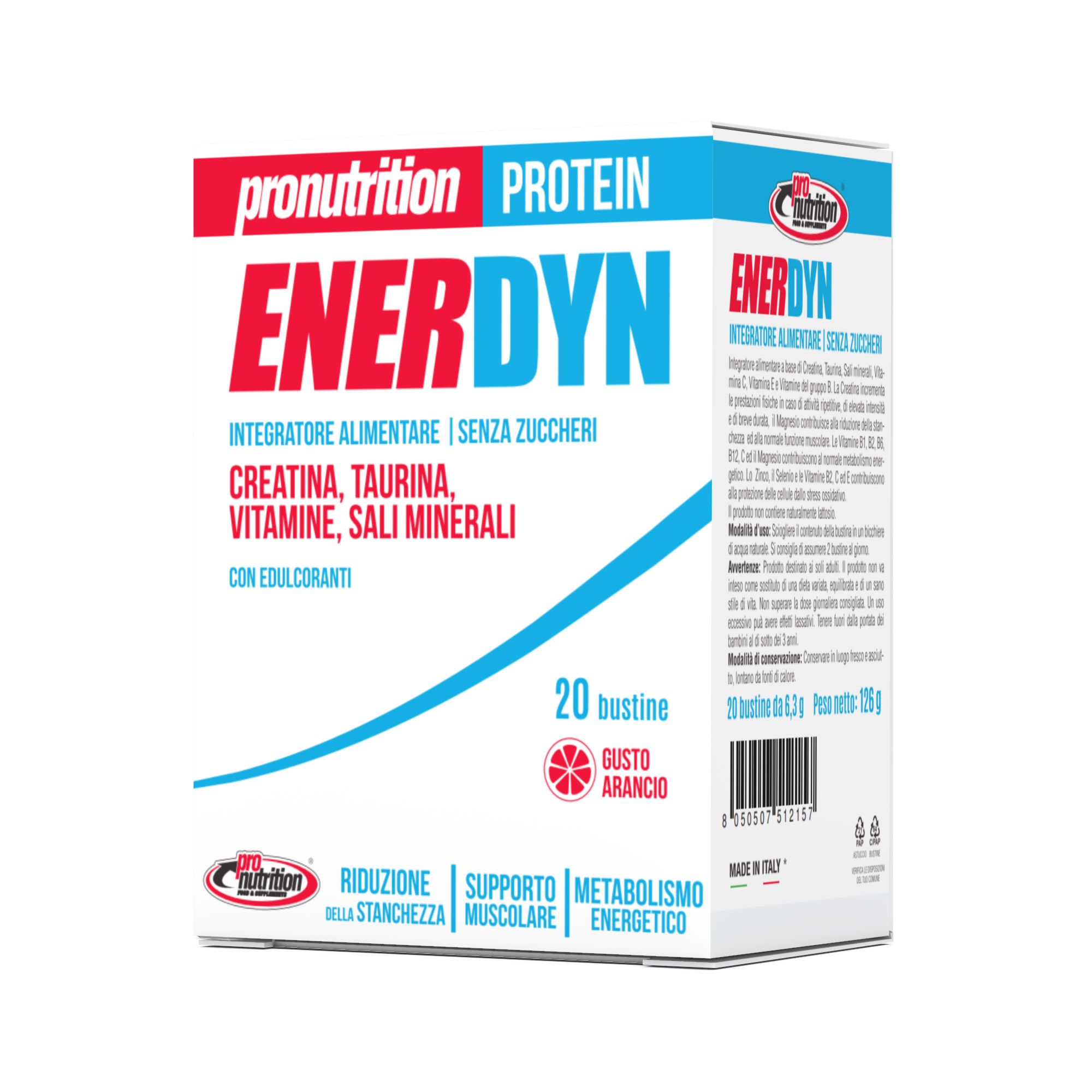 Pronutrition Integratore Enerdyn - 20 Bustine da 6,38g - Energia - Riduzione Stanchezza