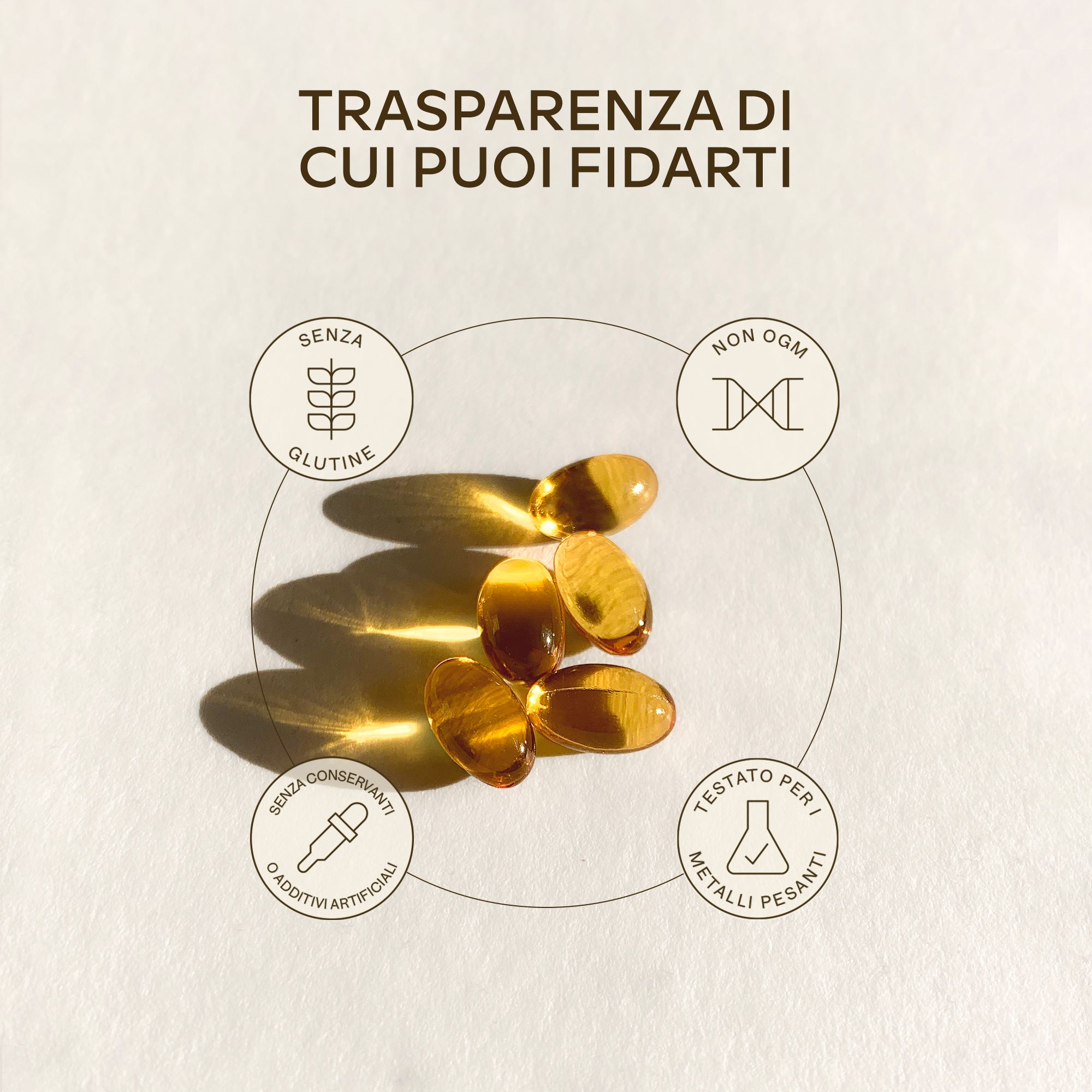 Softgel Aavalabs Vitamina D3, senza conservanti, testate metalli pesanti.